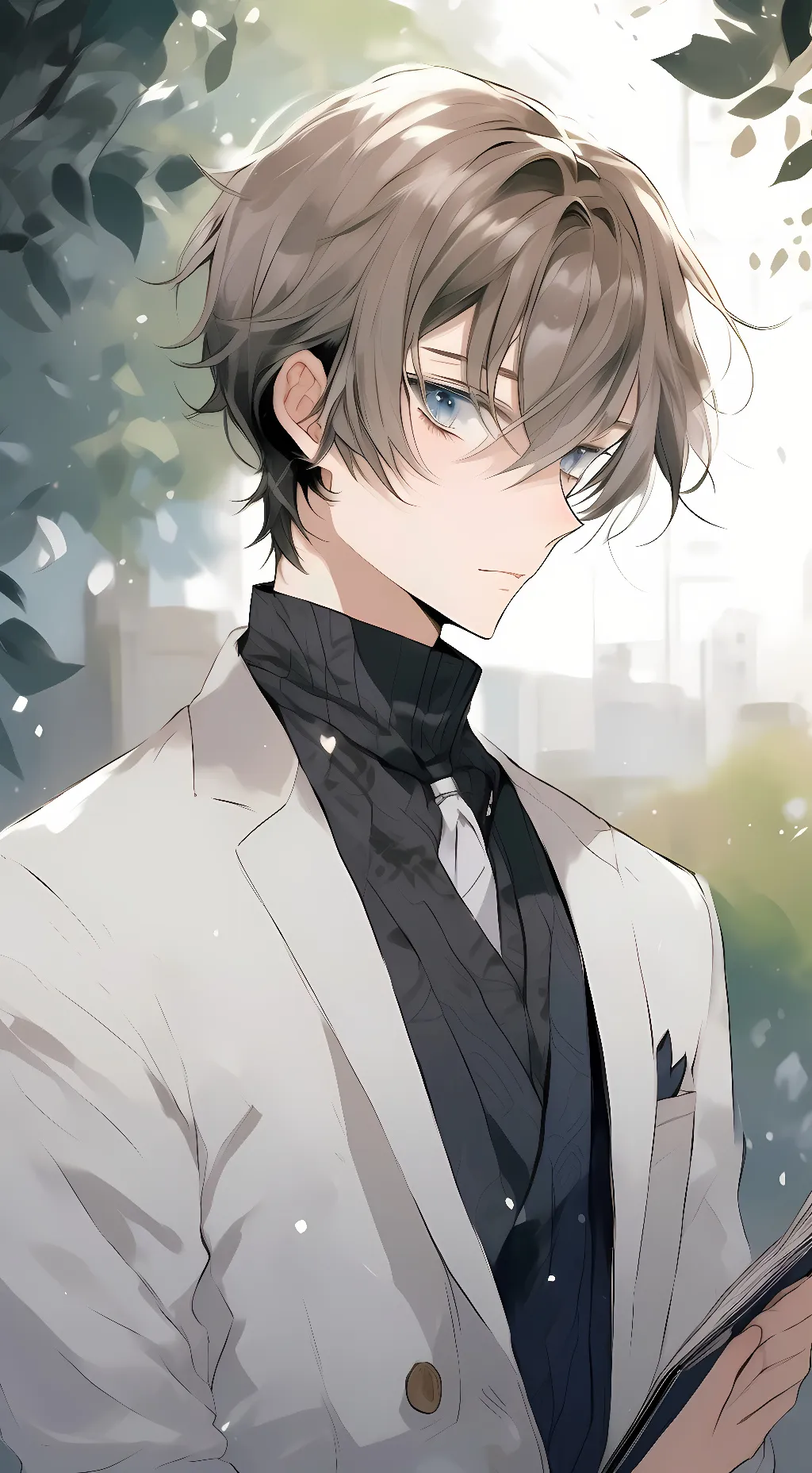 ai character: Silver background
