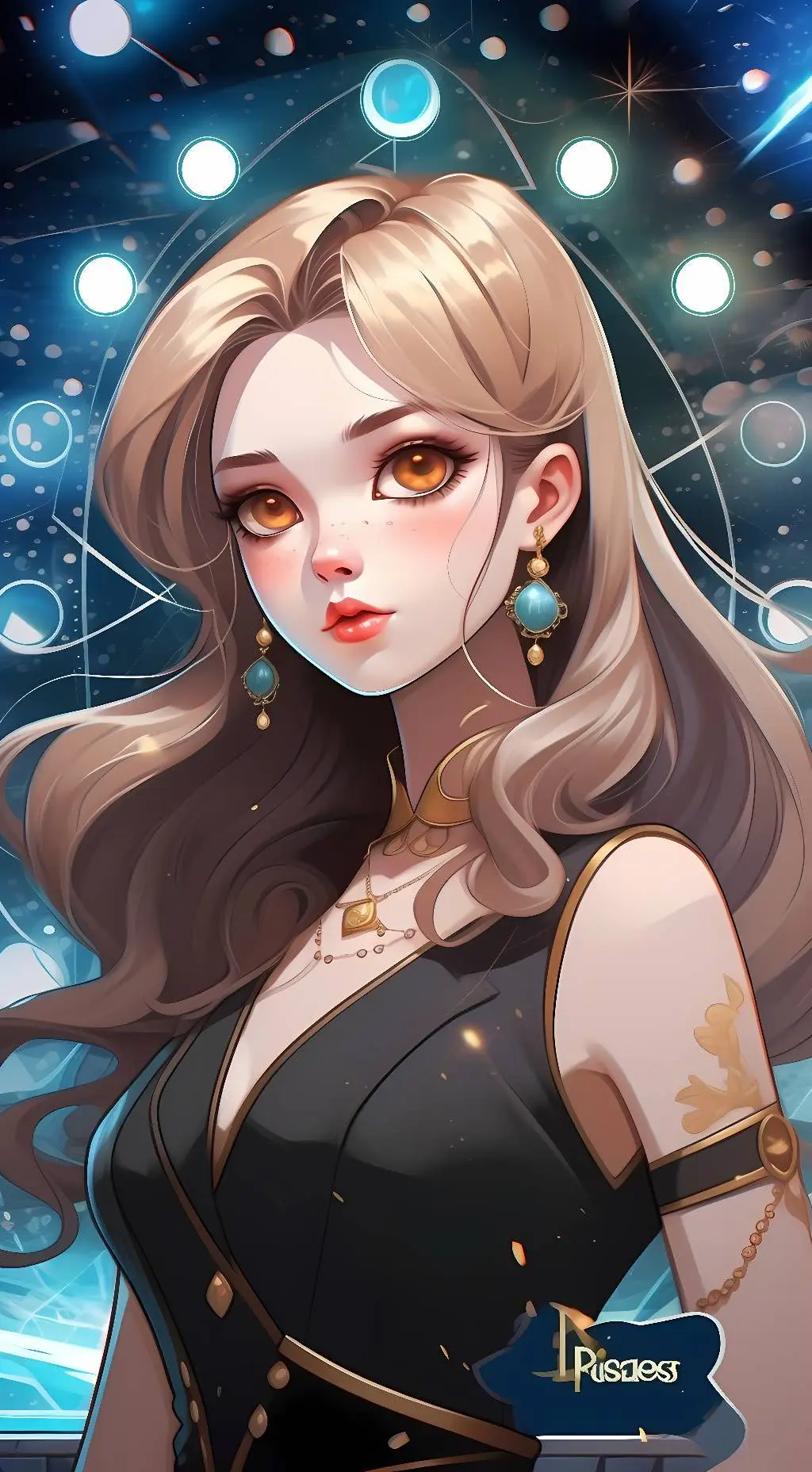 ai character: Sapphire Quartz background