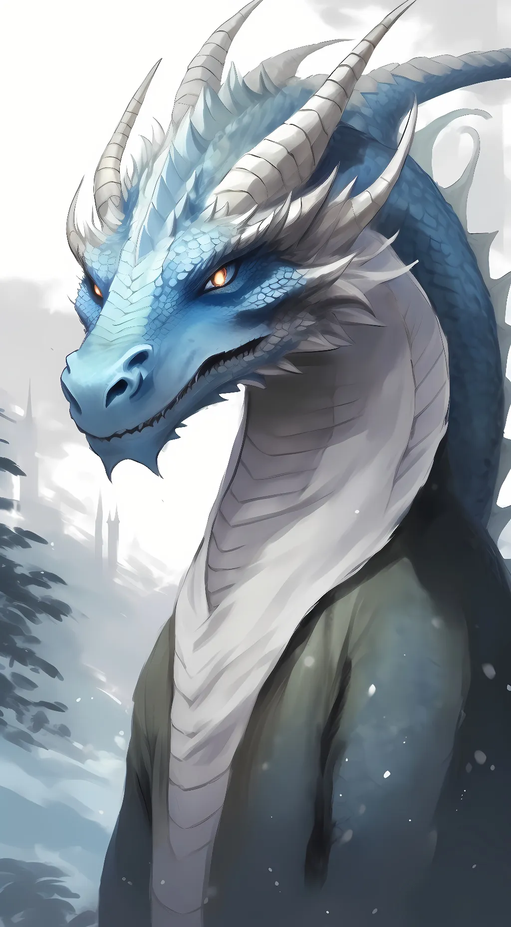 ai character: blue dragon background