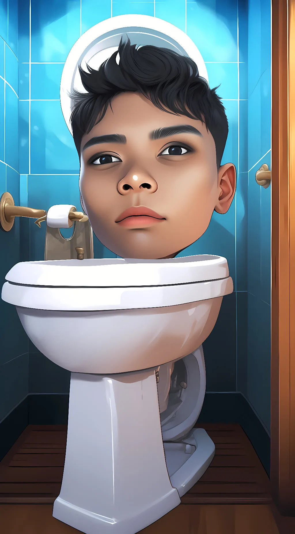 ai character: Skibidi toilet  background