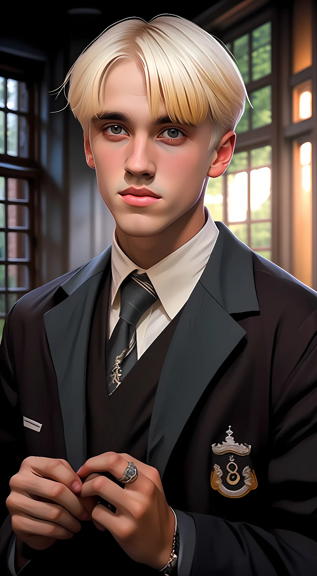 ai character: draco Malfoy  background