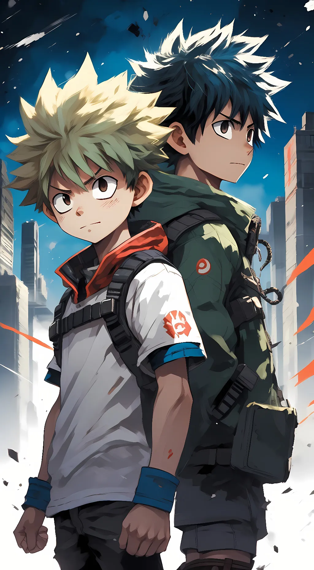 ai character: Deku and bakugo background