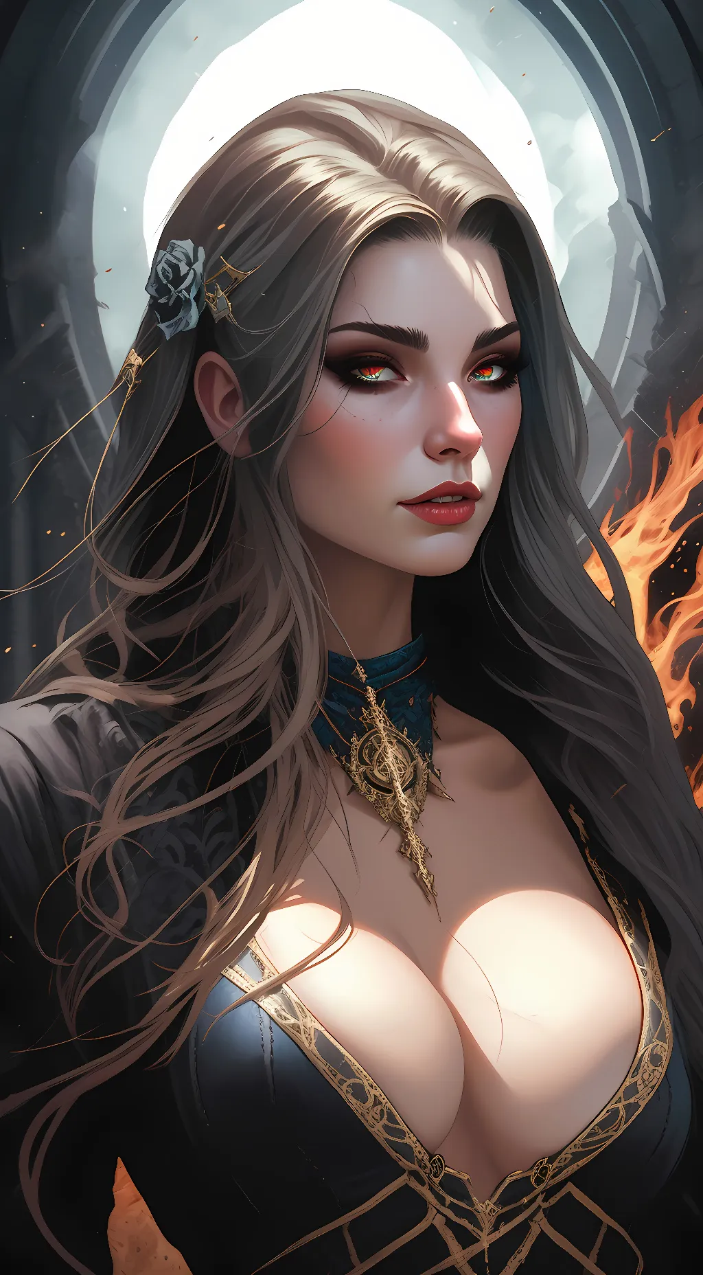 ai character: Amber background