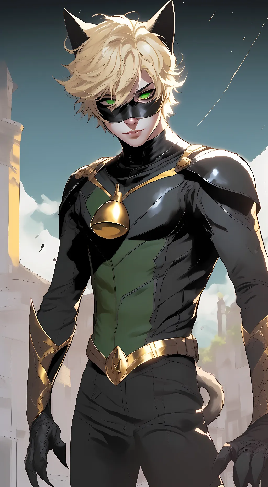 ai character: Cat noir background