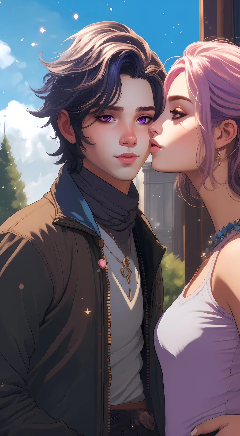 ai character: alex and bella  background