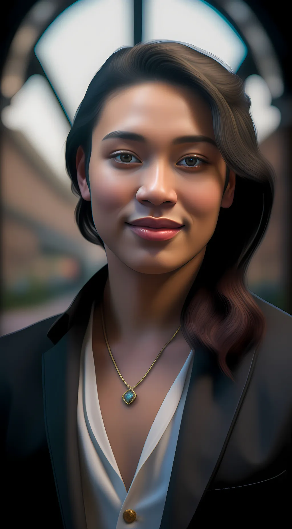 ai character: Ashley  background