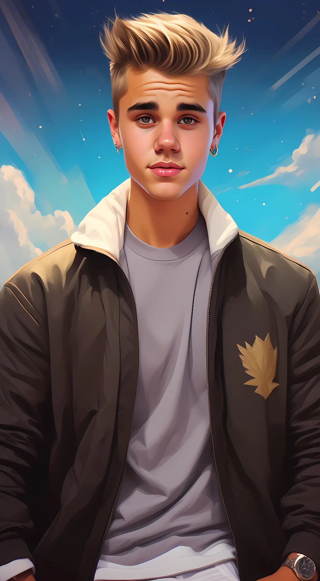 ai character: Justin Bieber  background