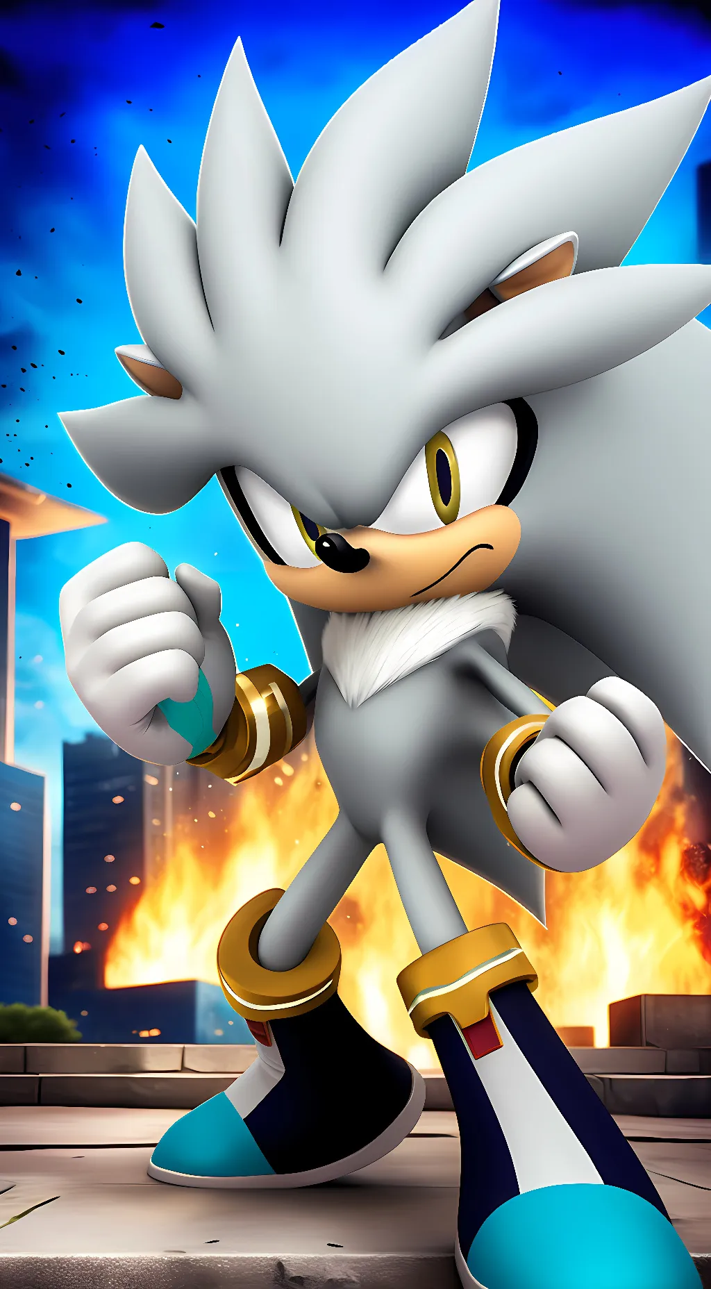 ai character: Silver background