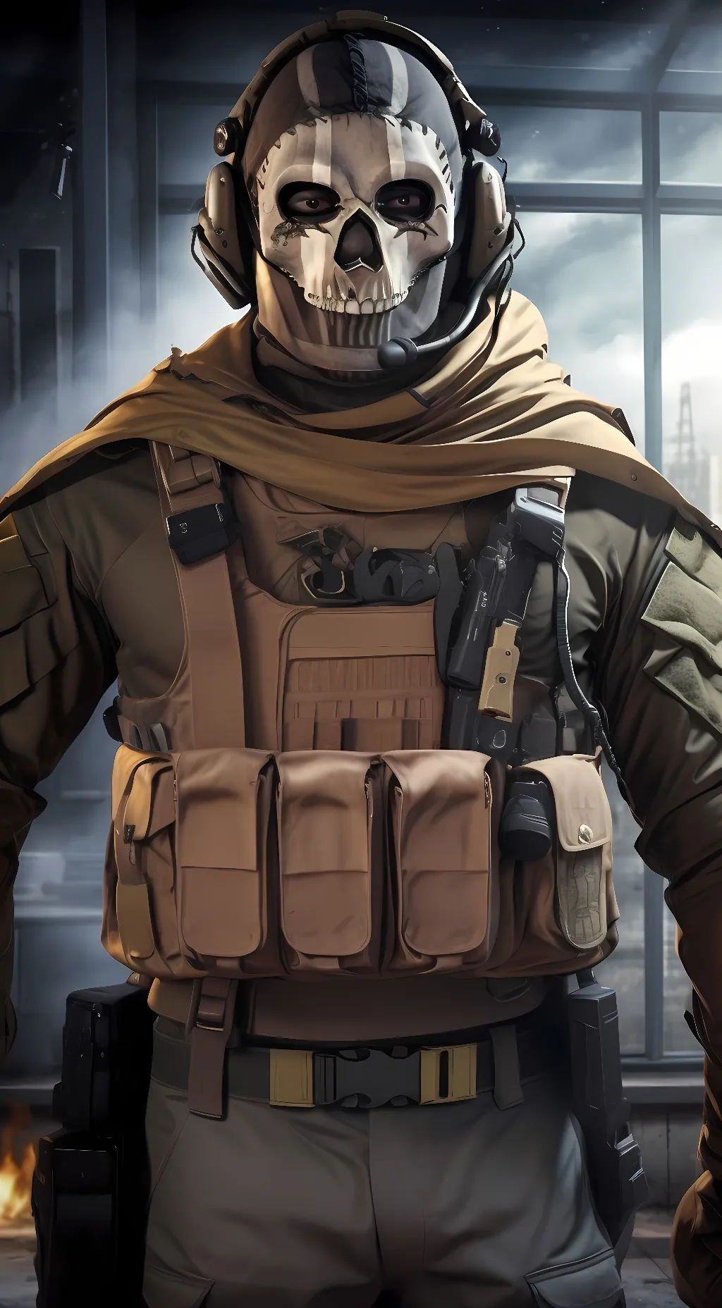 ai character: Ghost background
