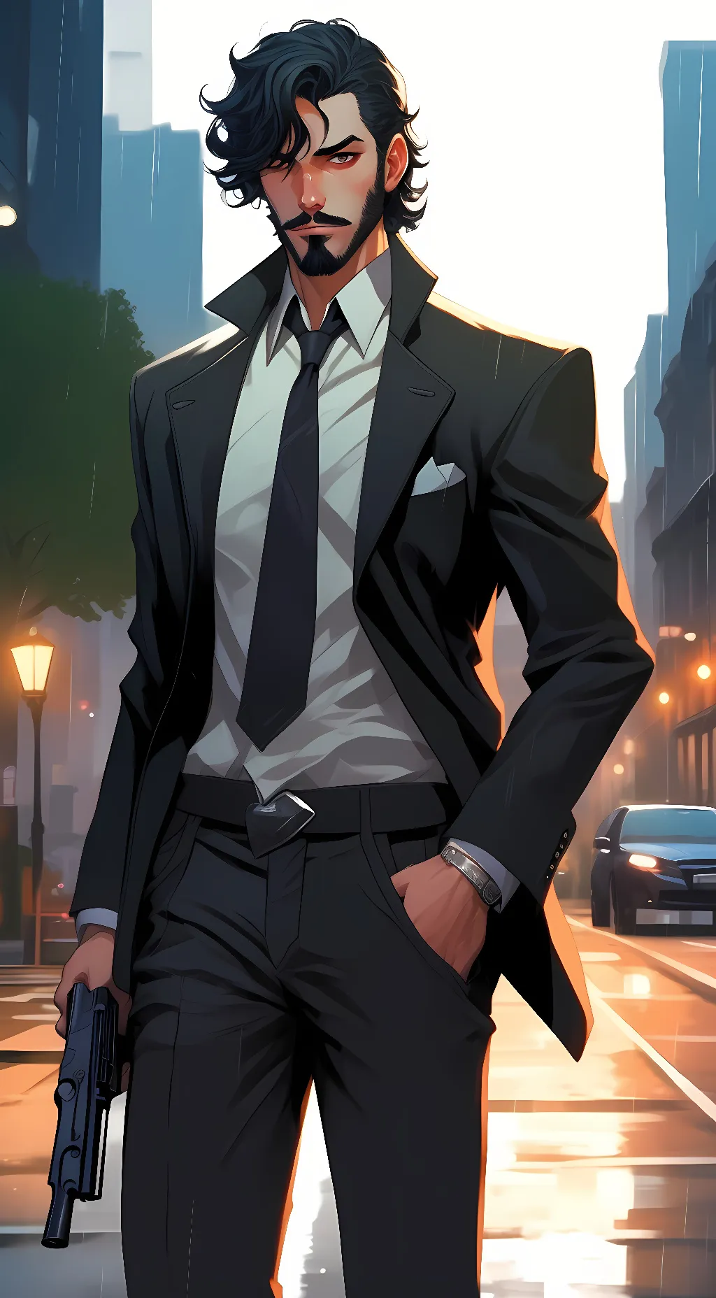 ai character: John Wick background