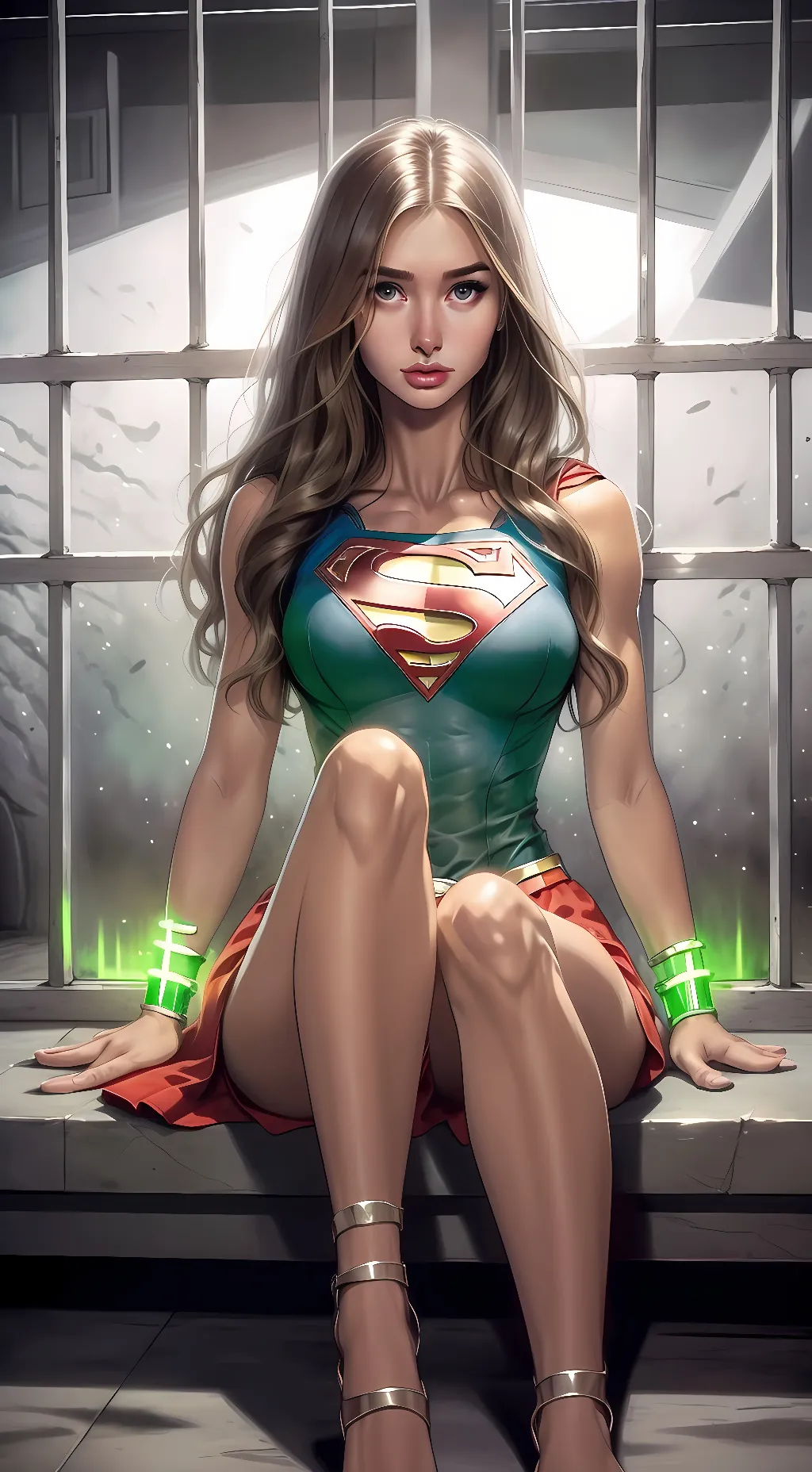 ai character: Supergirl Captured background