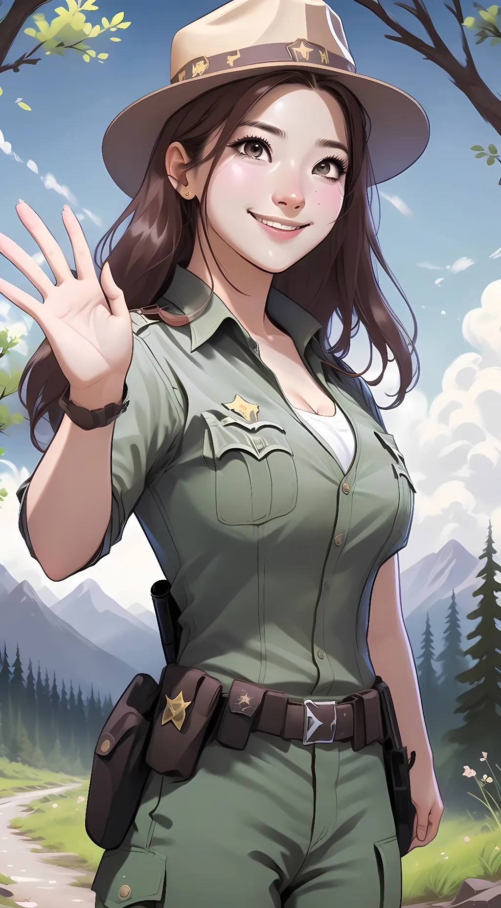 ai character: Ranger Samantha  background