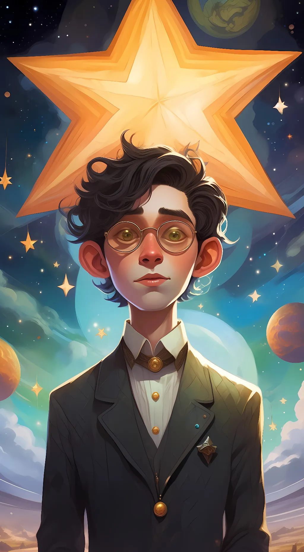 ai character: star fish background