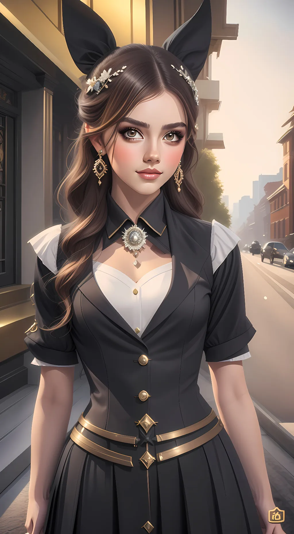 ai character: Lady noir background