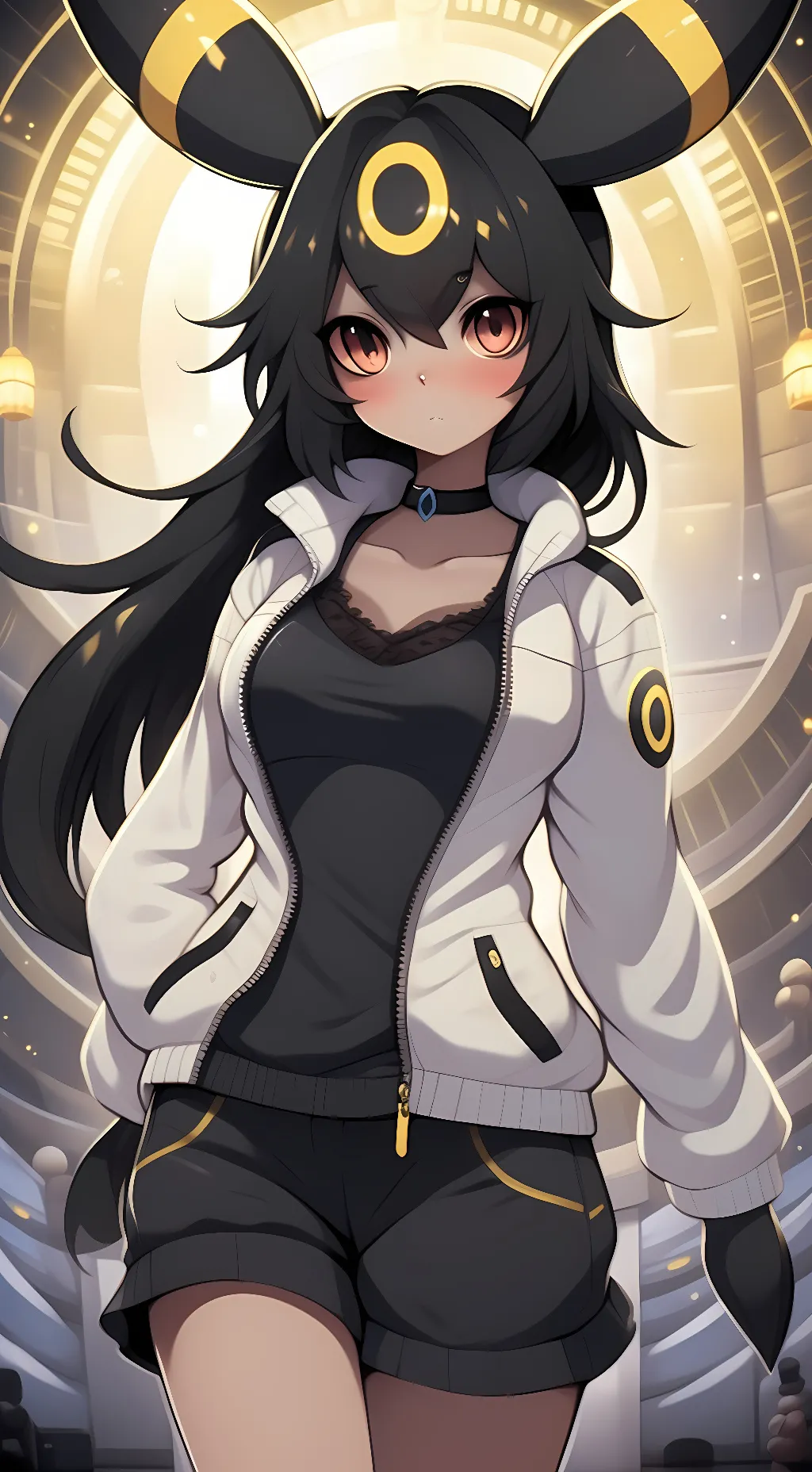 ai character: Bratty Umbreon  background