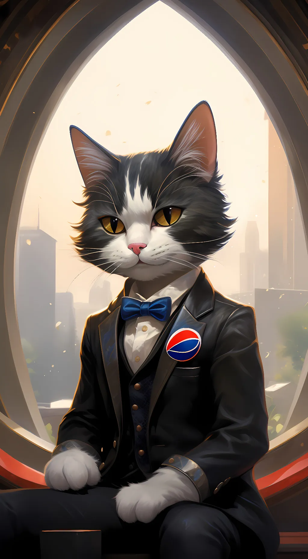 ai character: Pepsi cat background
