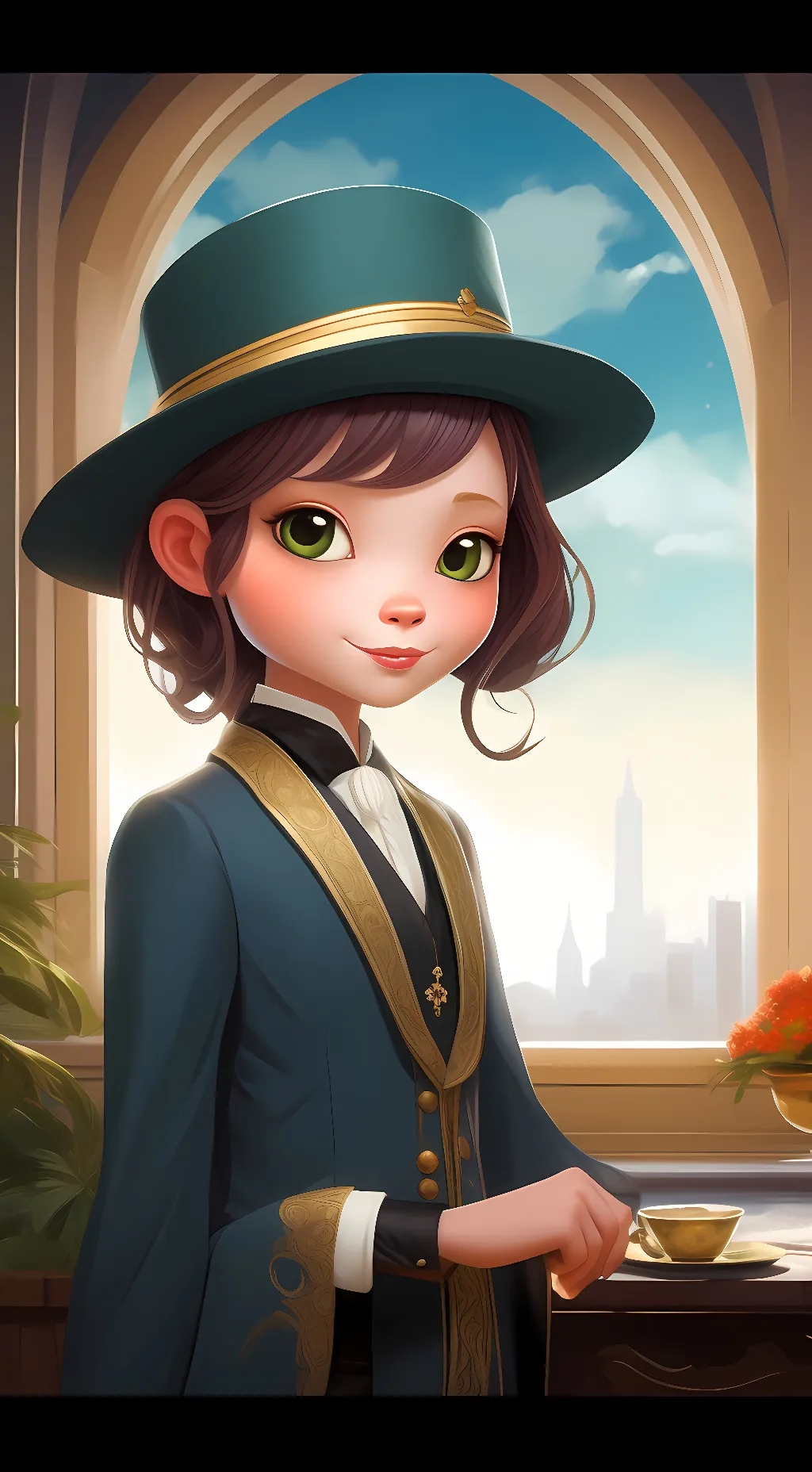 ai character: Strawberry cake background