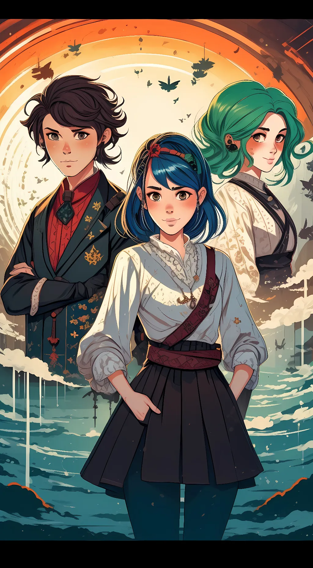 ai character: Luz,Amity,and will background