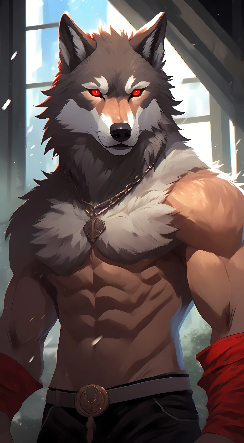 ai character: wolfy background