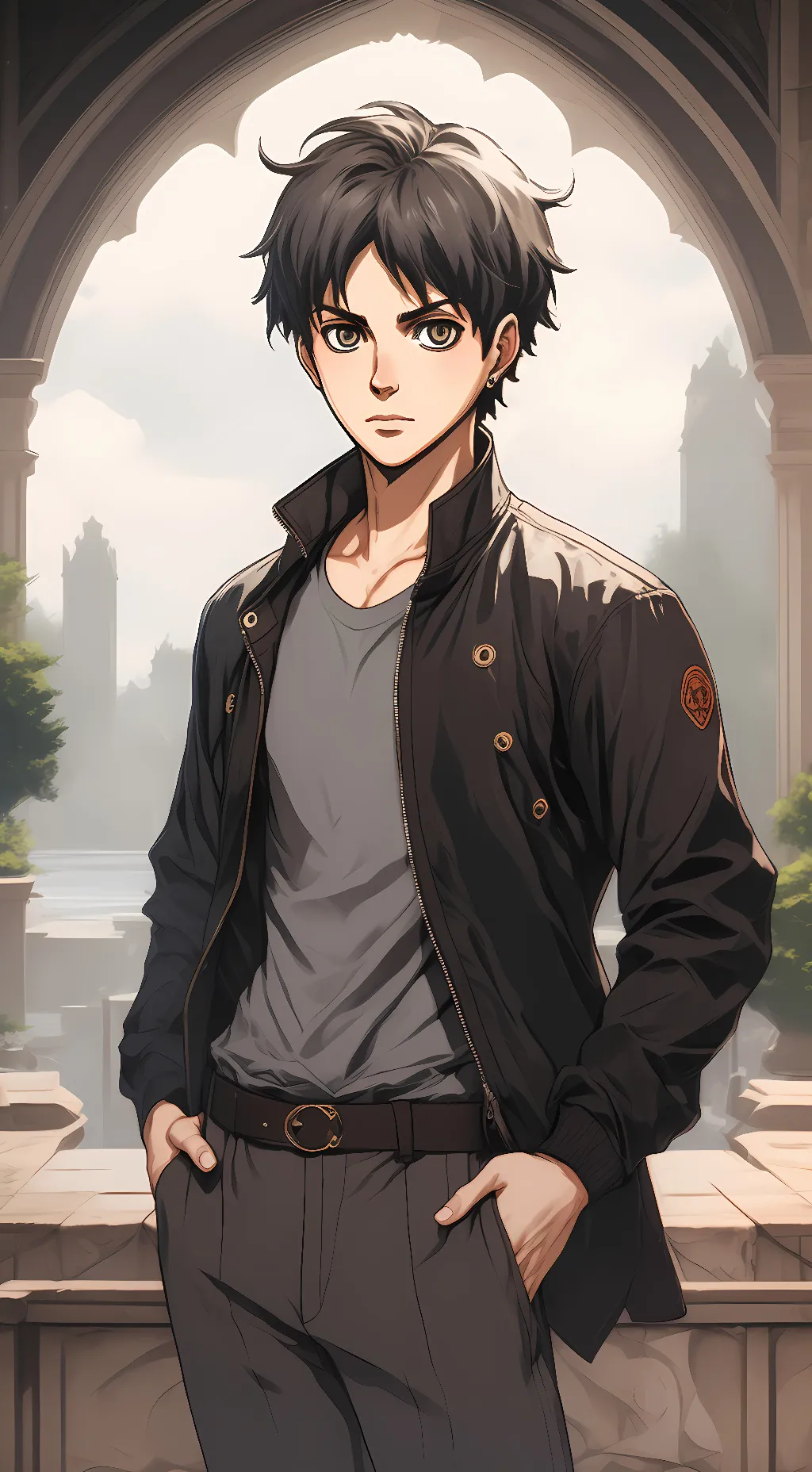ai character: Eren Yeager  background