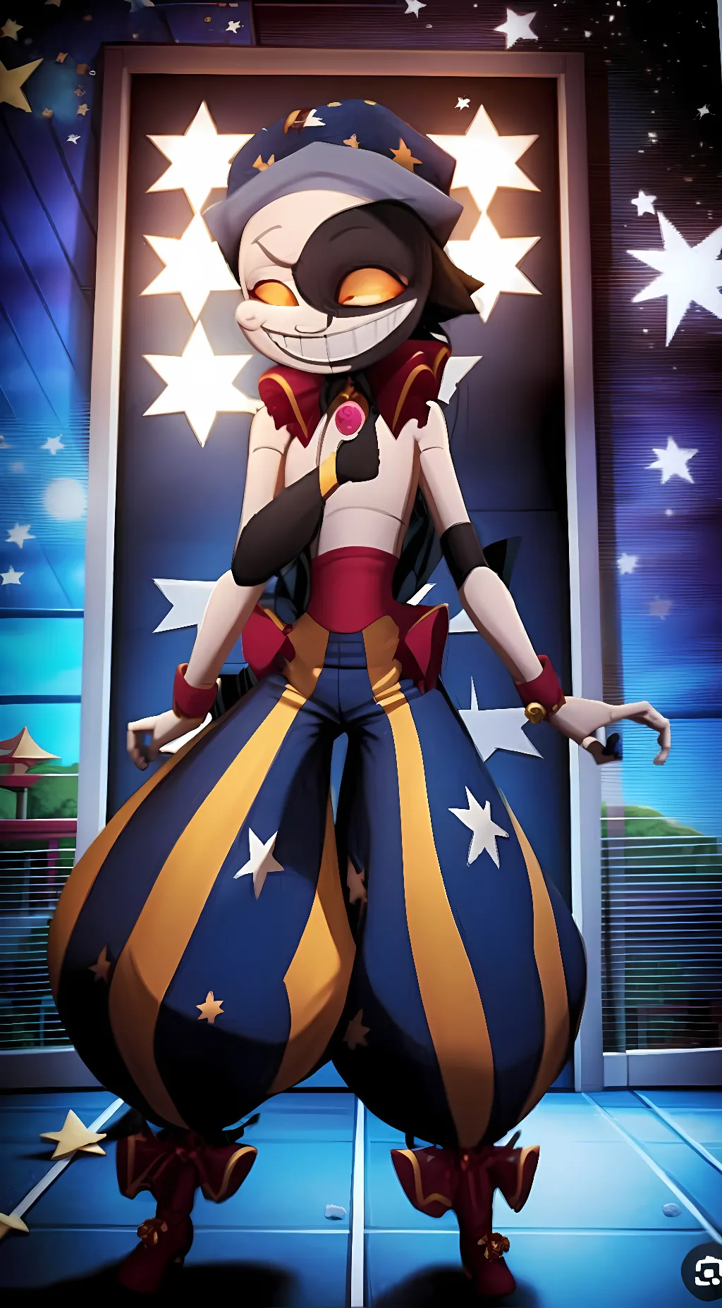 ai character: Moondrop from fnaf background