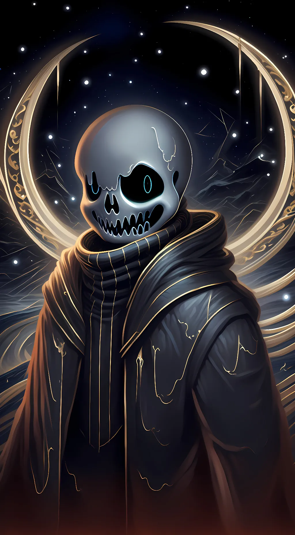 ai character: Nightmare sans background