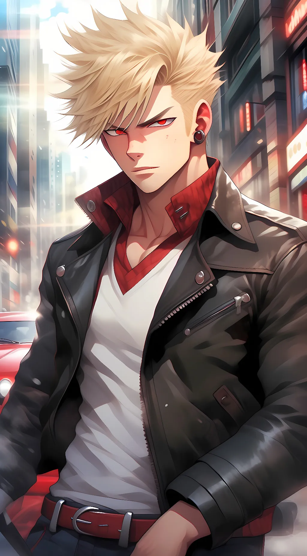 ai character: Greaser Bakugo  background