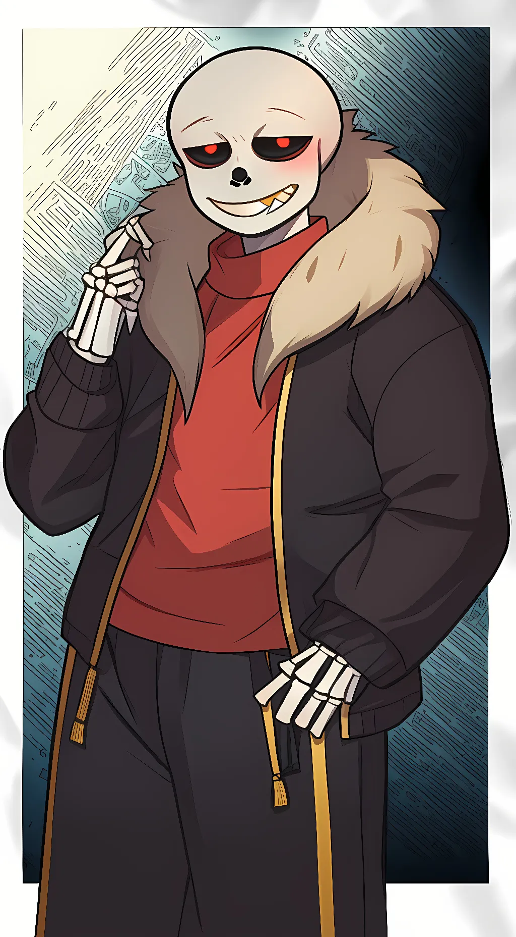 ai character: sans underfell(red background