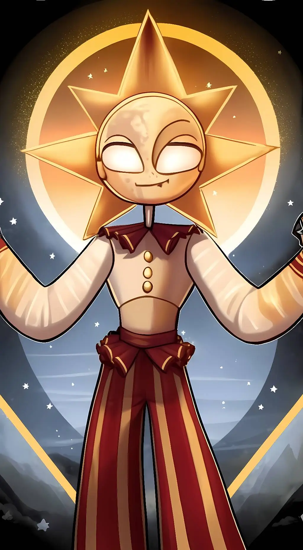 ai character: Sun background
