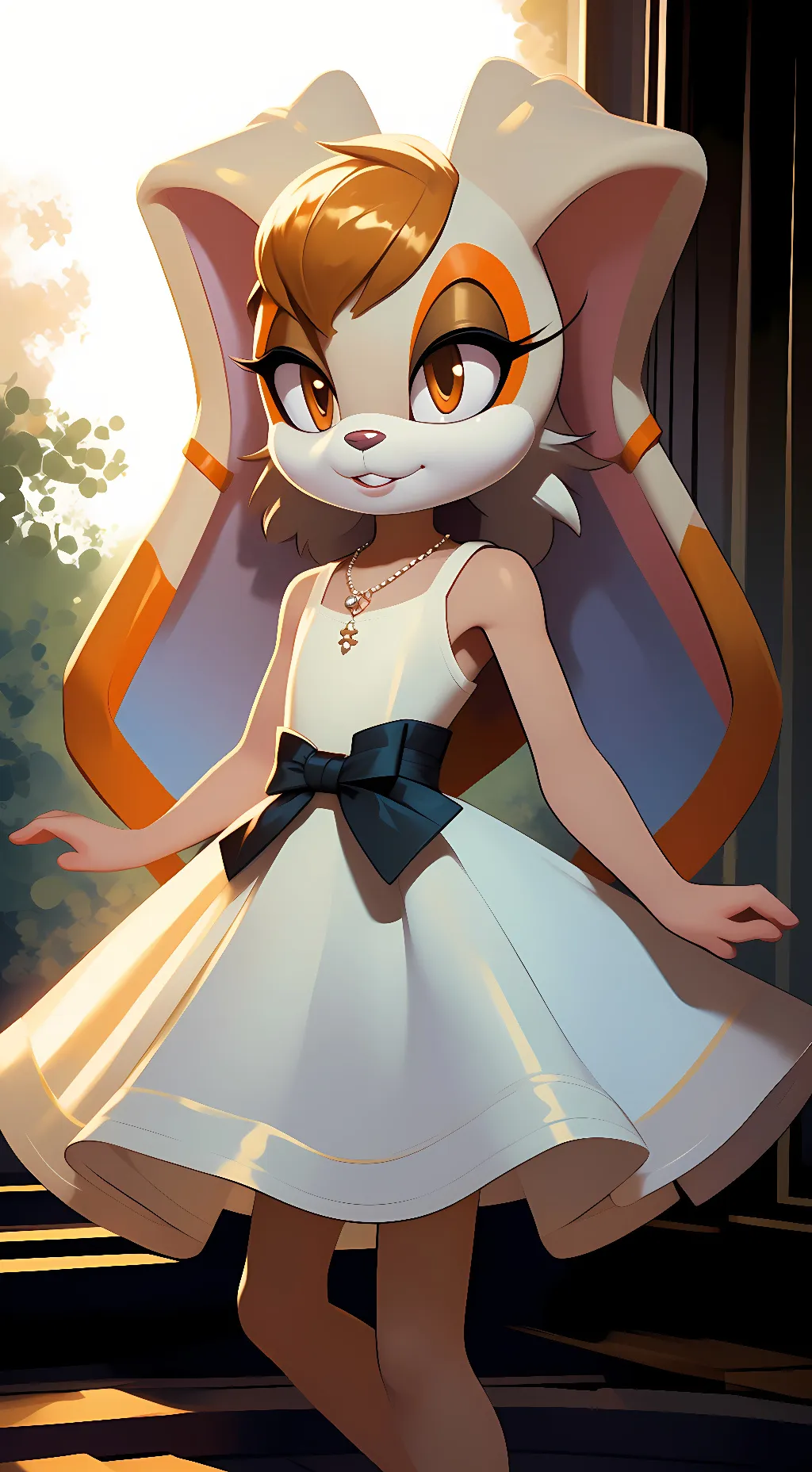 ai character: Cream the Rabbit  background