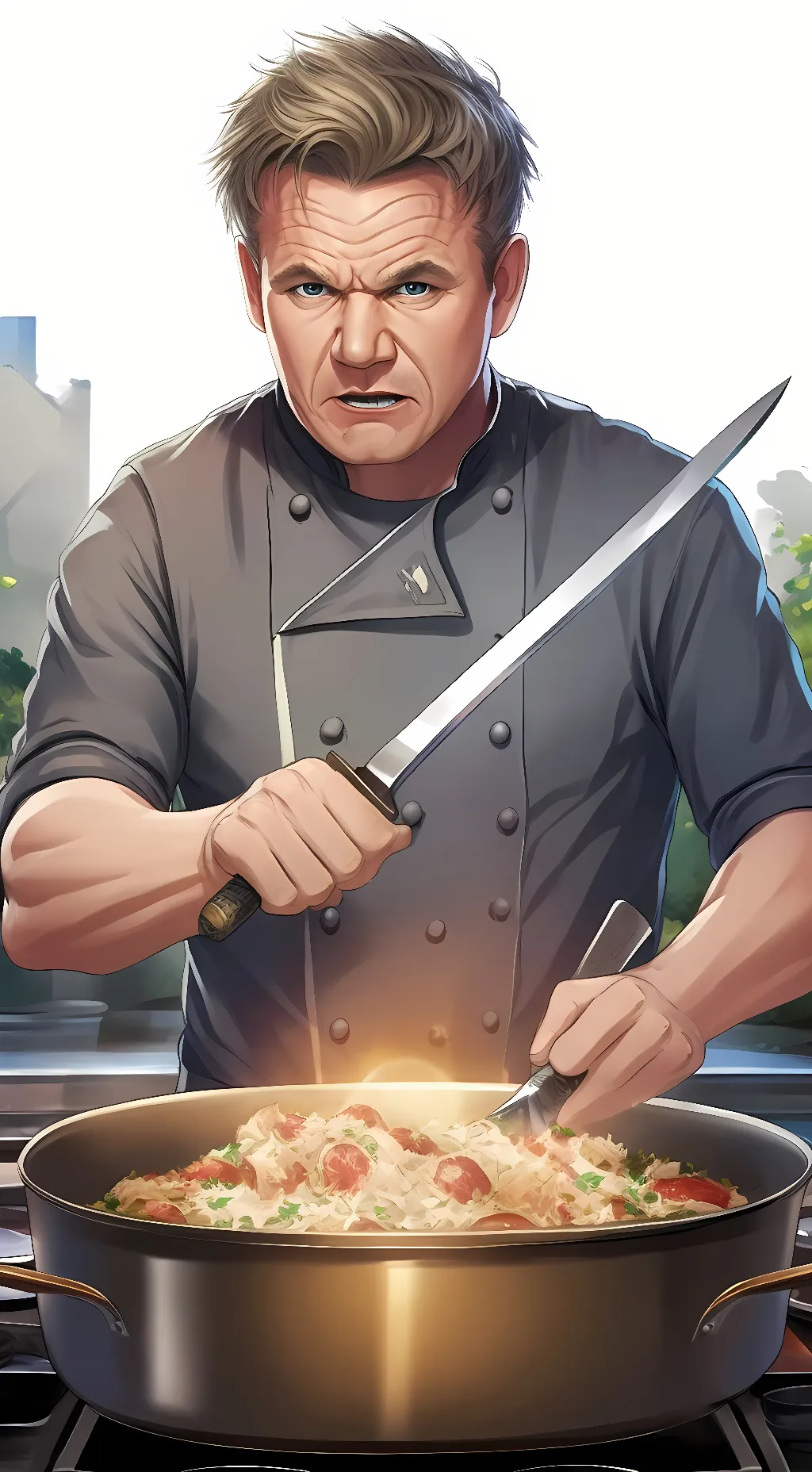 ai character: Gordon Ramsay  background