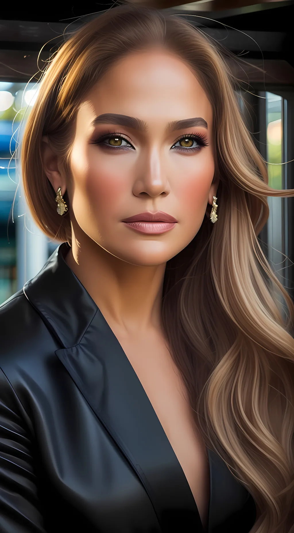 ai character: Jennifer Lopez  background