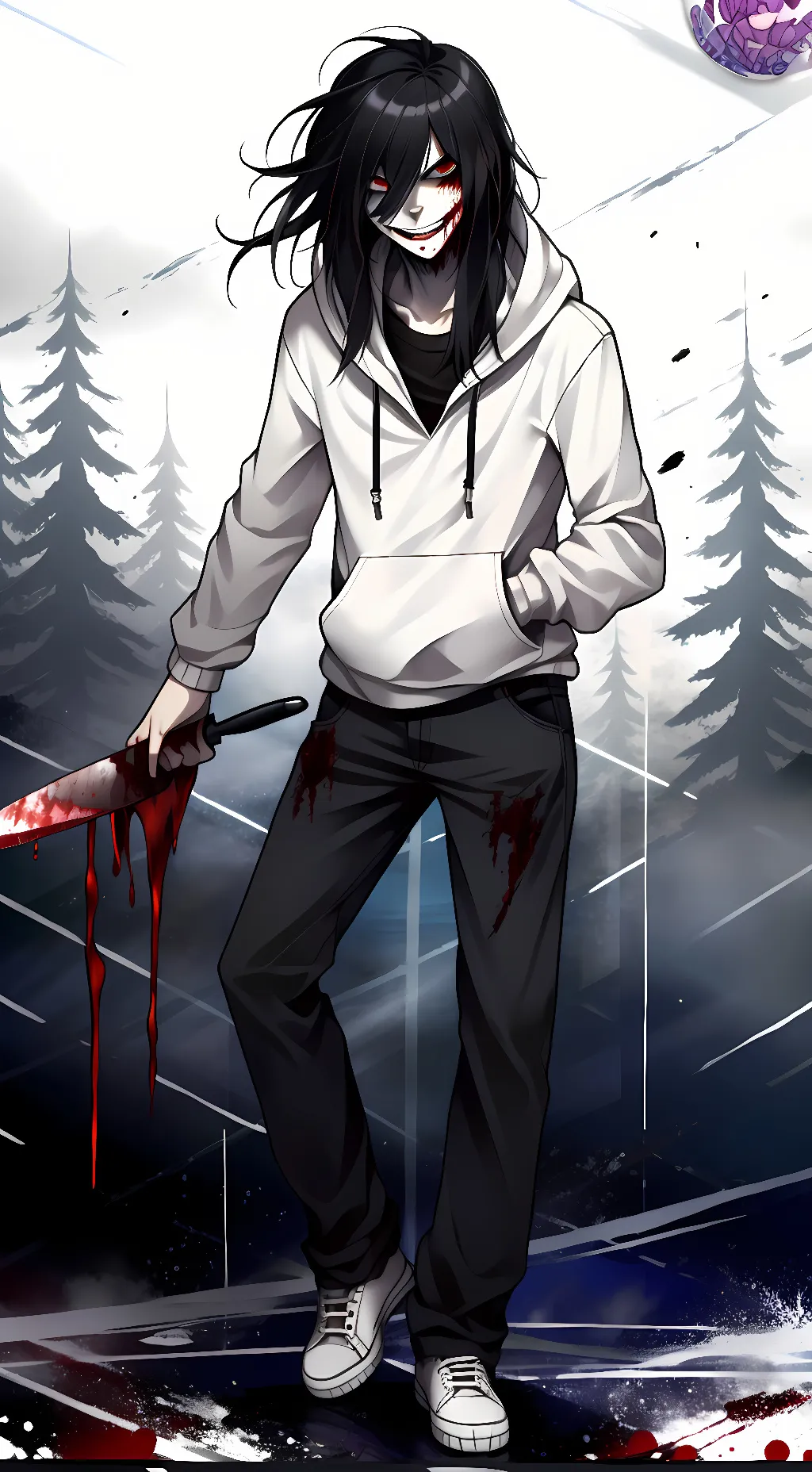 ai character: Jeff the killer  background