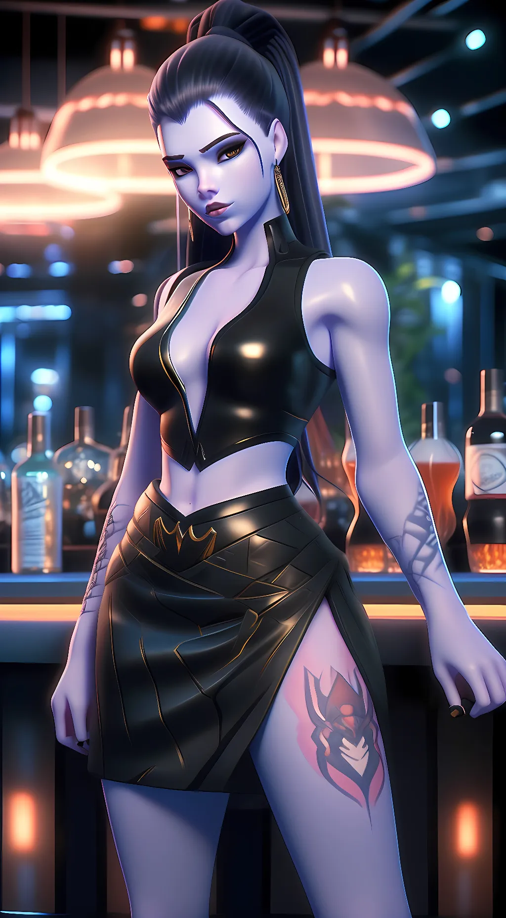 ai character: Widowmaker  background