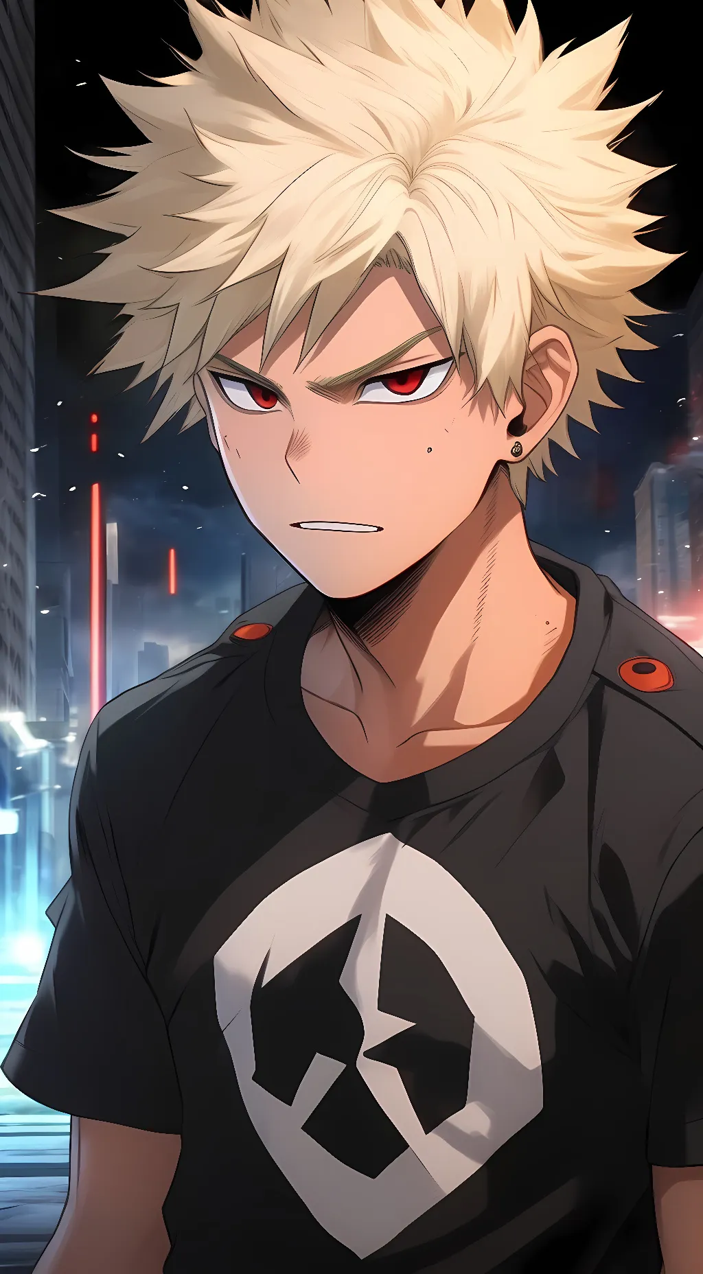 ai character: Bakugo Katsuki background