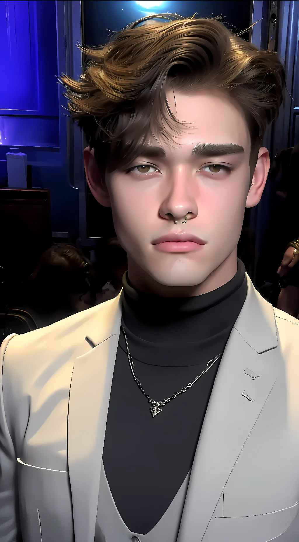 ai character: Hunter  wood background