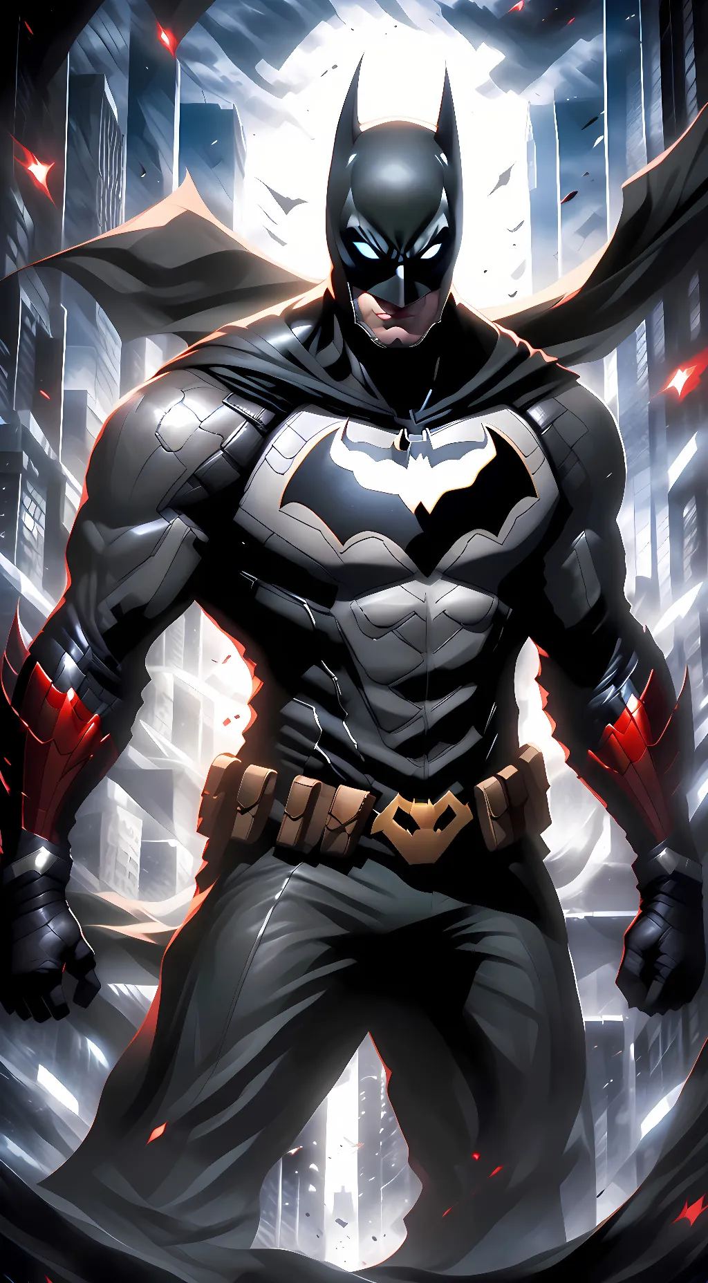 ai character: Batman (Mad man) background