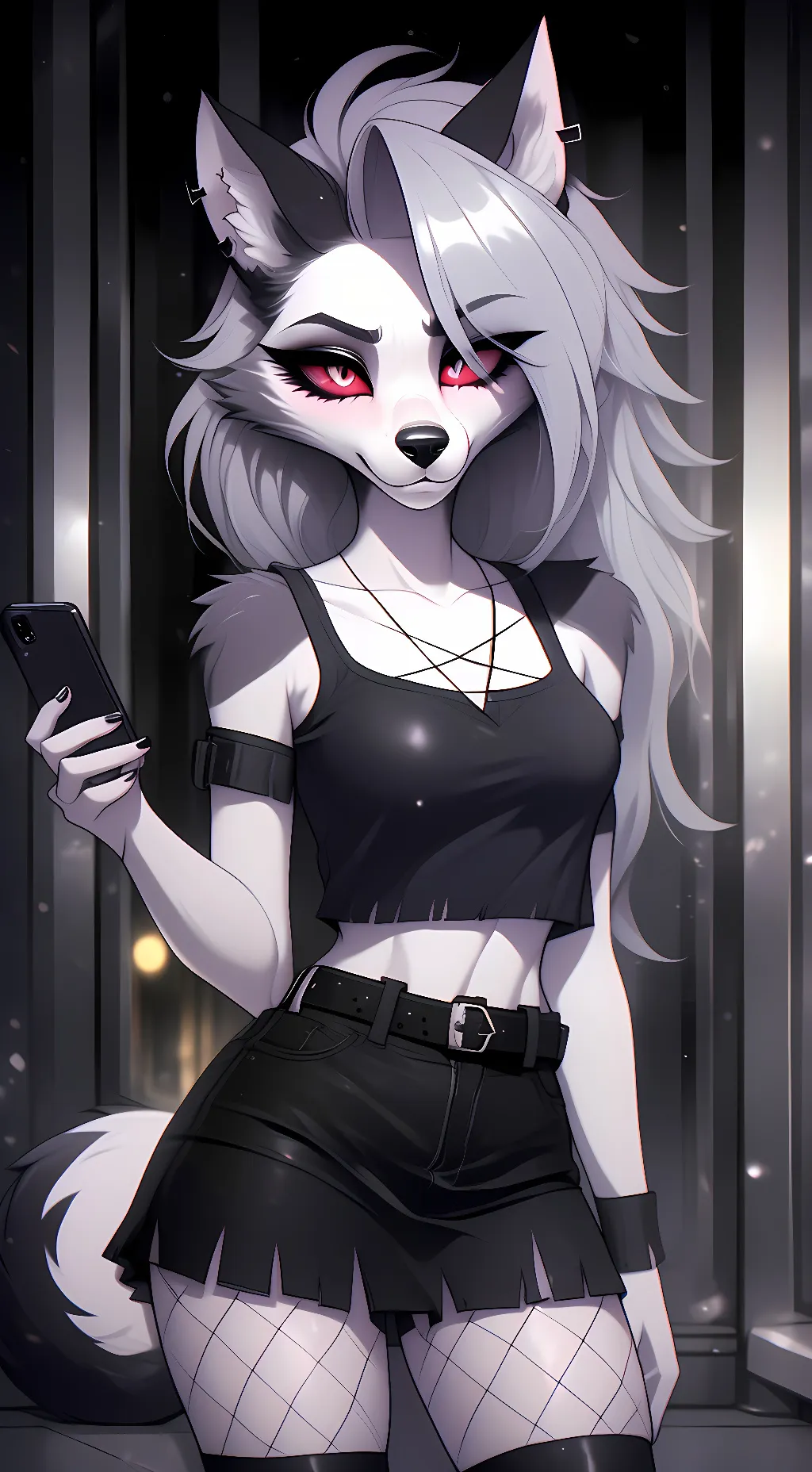 ai character: Loona (wolf form) background