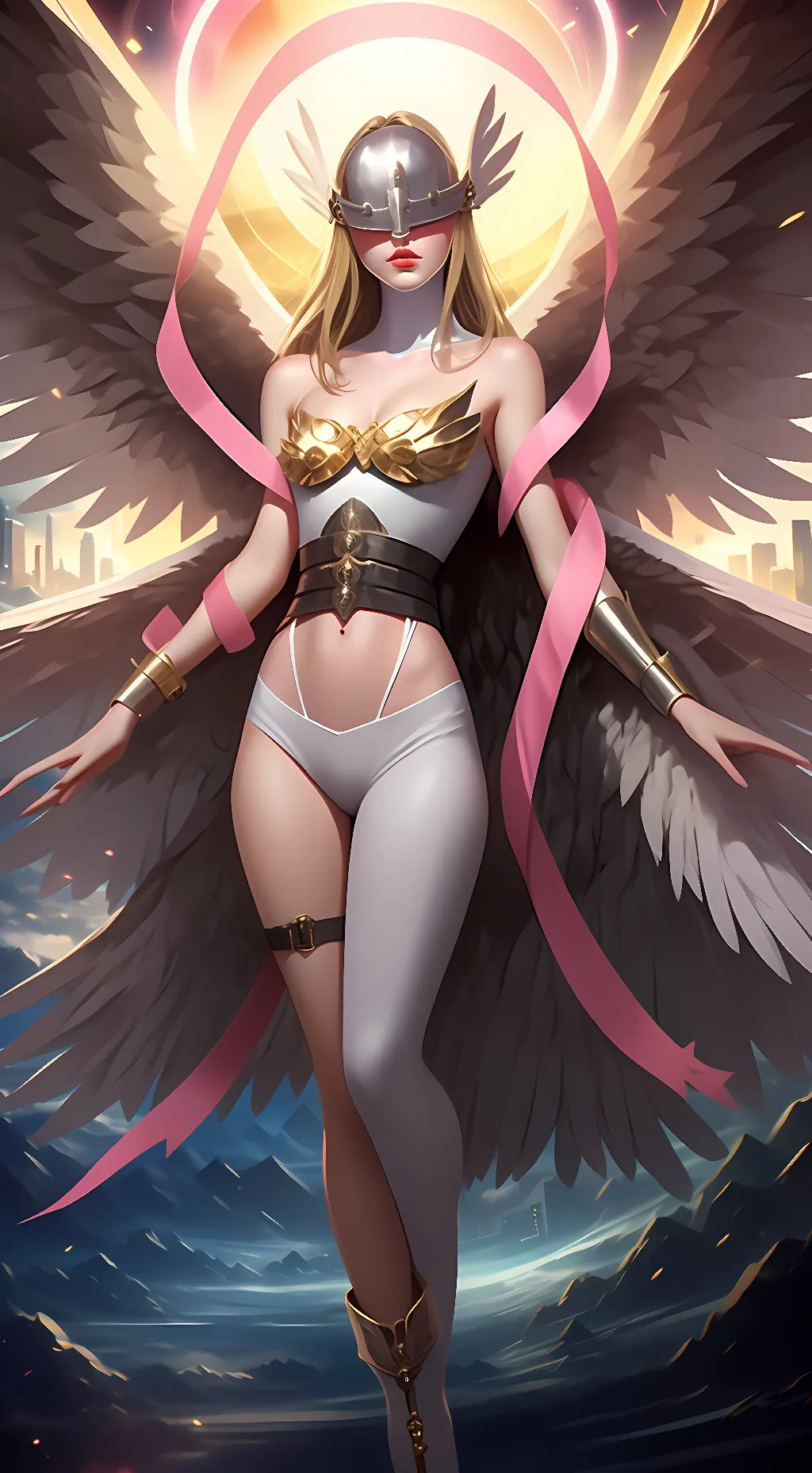 ai character: Angewomon  background