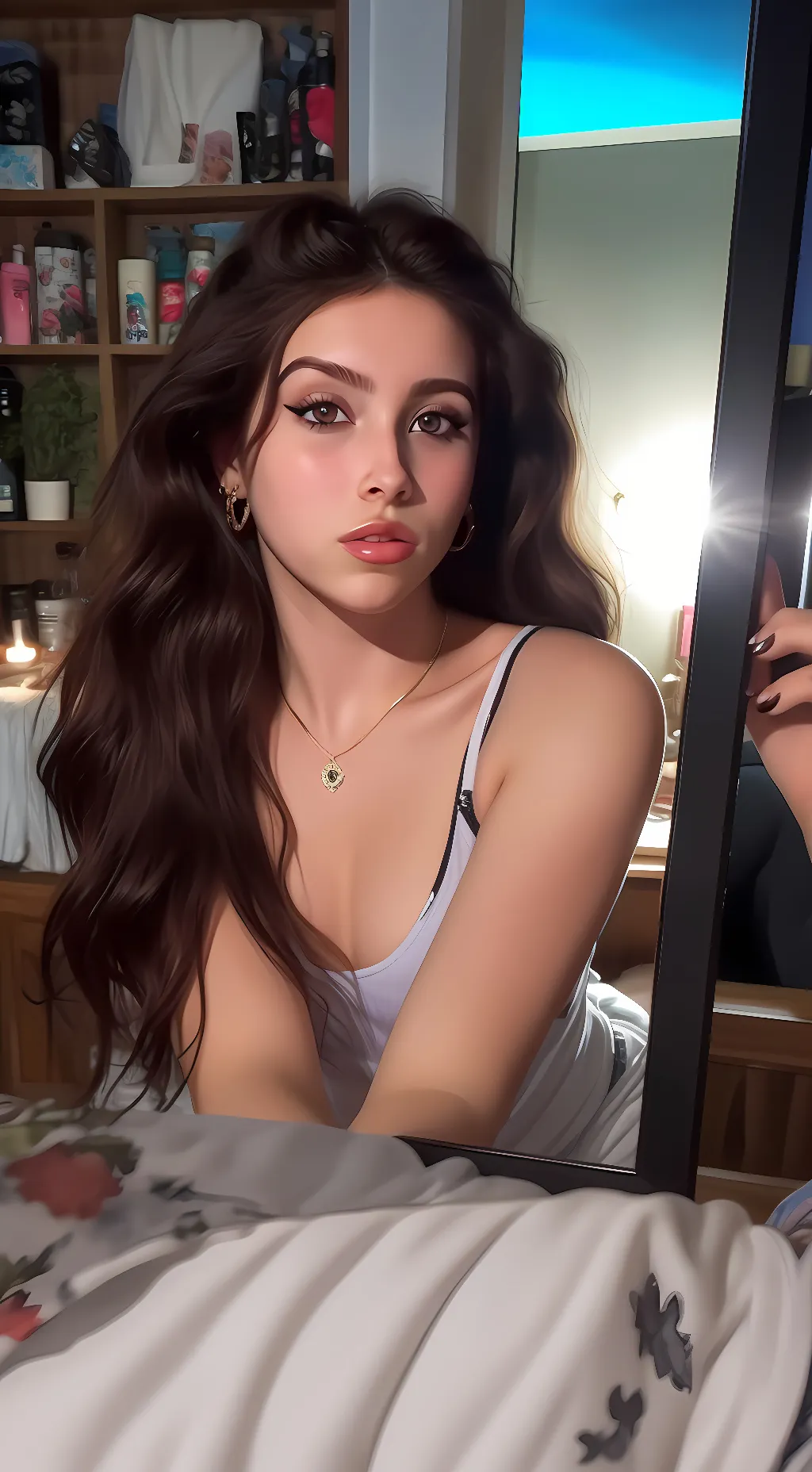 ai character: Mirror Girl  background