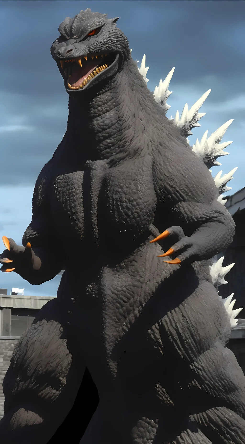 ai character: Godzilla background