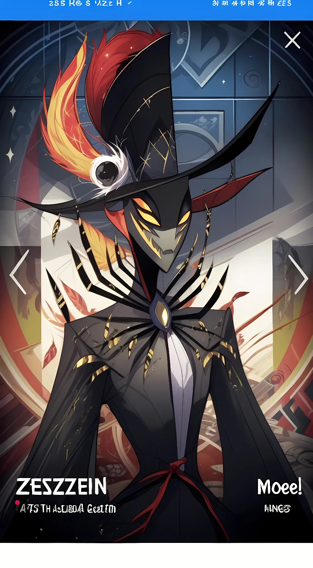 ai character: zestial background