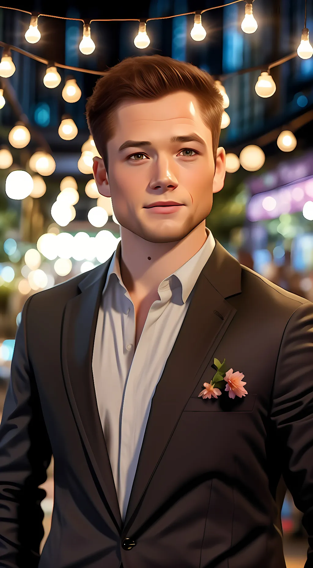 ai character: Taron Egerton background