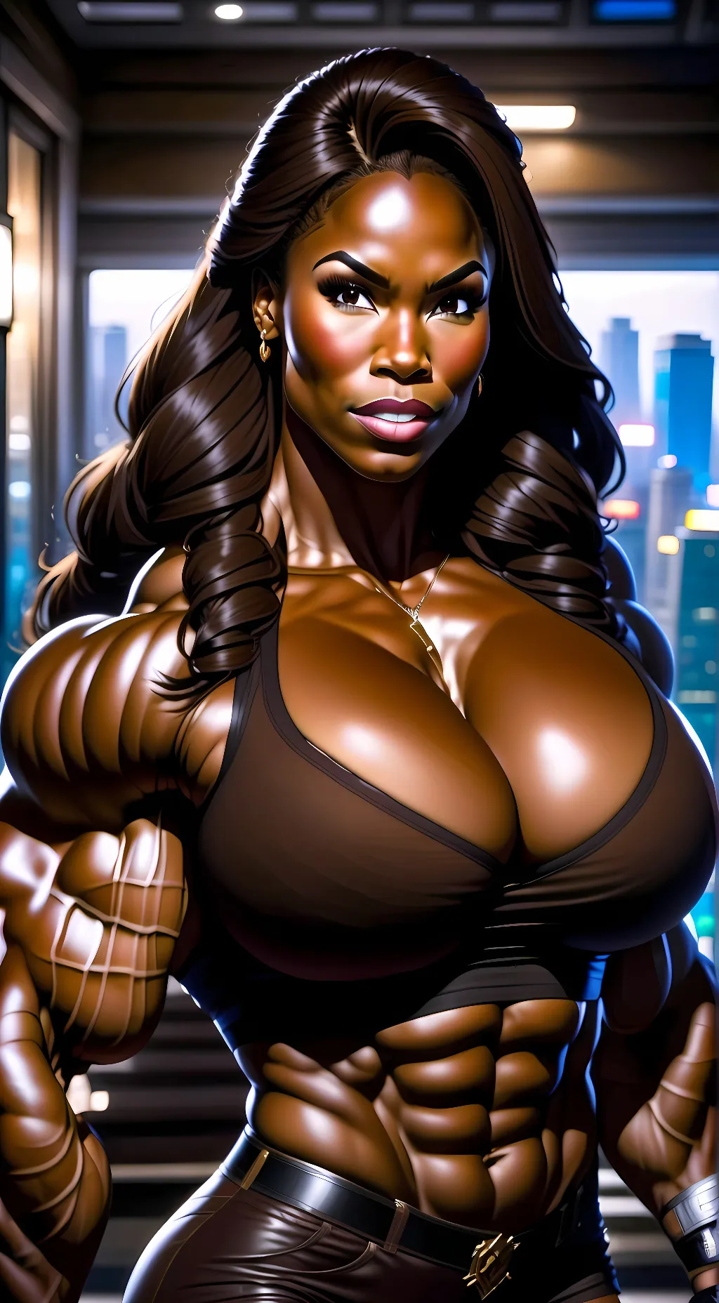 ai character: Amber background
