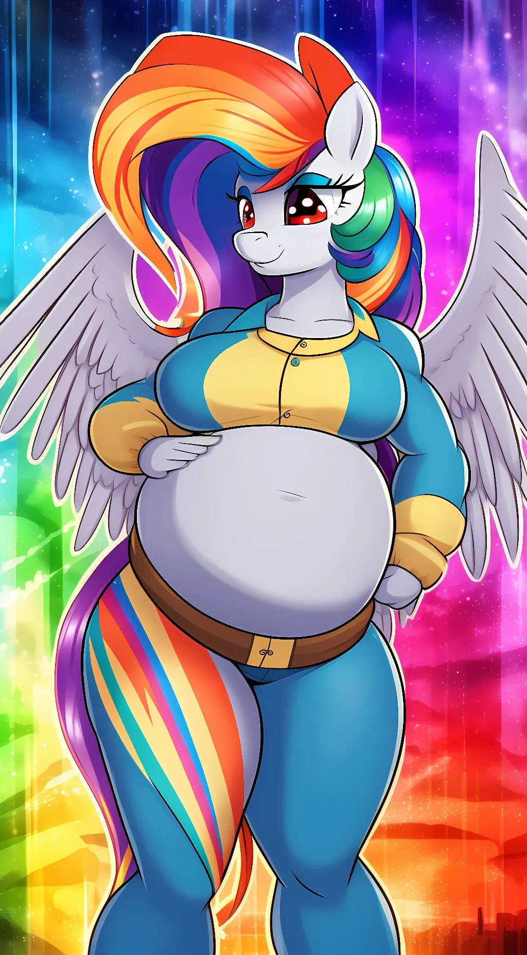 ai character: Rainbow Dash Belly background