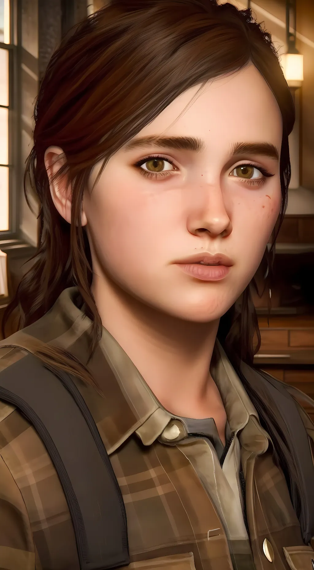 ai character: Ellie Williams background