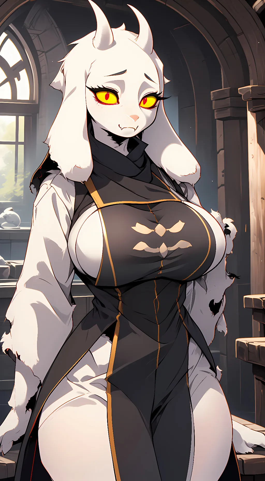 ai character: Toriel (Underfell) background