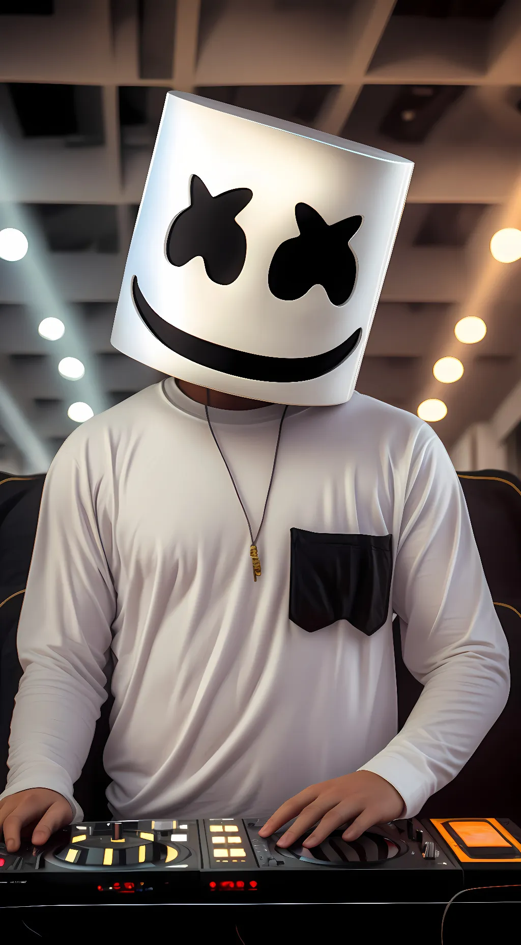 ai character: marshmello background