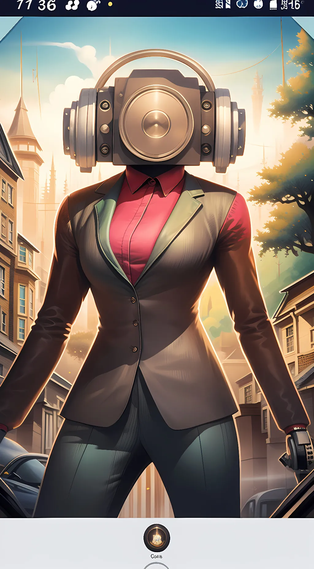 ai character: speaker woman  background