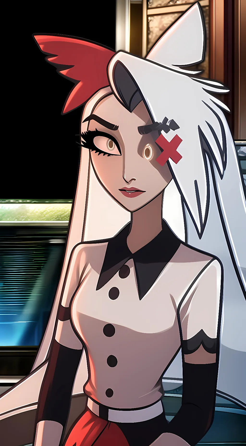 ai character: Vaggie  background